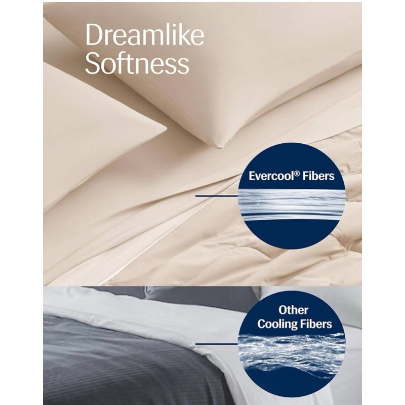 REST Evercool Cooling Comforter, King/Cali King, Snow Ivory