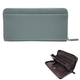 MERCOLEDi fe-n500-004 Women's Long Wallet, Genuine Leather, Popular Brand, Garcon, Open Gabatto, Coin Purse, Box Type, Large Capacity, Stylish, Cute, Multifunction, ice blue