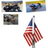 Motorcycle Flag Pole Fold Down 90° and American Premium Double