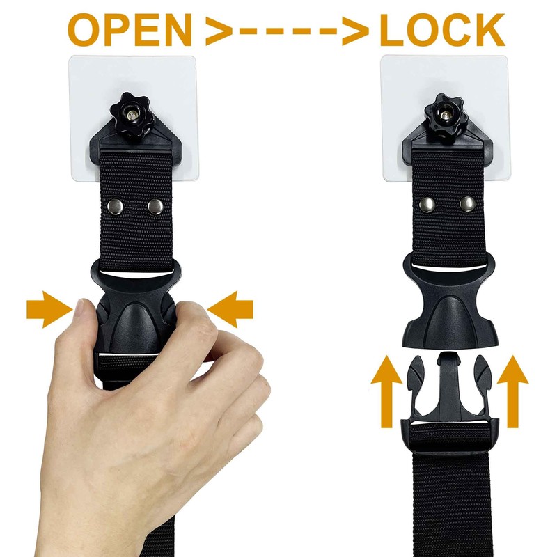 OeckuXIY 2 Pack Trash Can Lid Strap Locks, No Drill