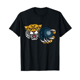 Wildcat Bobcat Lynx Bowling Ball Cartoon Character Men Women Girls Kids T-Shirt