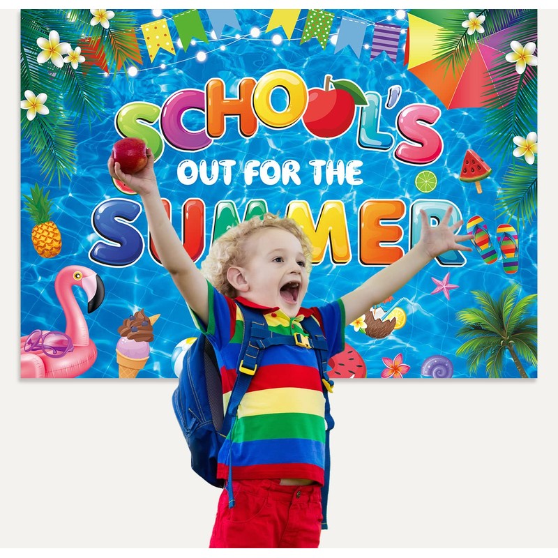 HEARKEN 7x5ft School's Out for The Summer Pool Party Backdrop