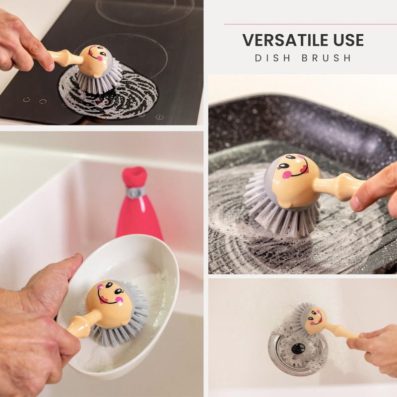 Vigar Dolls Dish Brush with Ergonomic Handle and Dress-Shaped Brush