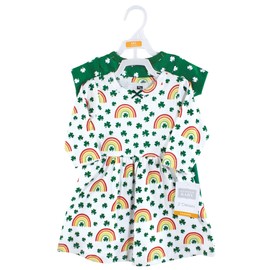 Hudson Baby baby girls Hudson Infant Girl Cotton Dresses, St Patricks Rainbow, 2 Toddler Casual Dress, St Patricks Rainbow, 1-2T US
