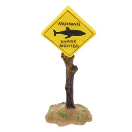 GOWENIC Shark Warning Signs for Aquarium Decoration, Funny Aquarium Landscape Ornaments, Aquarium Funny Ornaments Shark Warning Sign, Fish Aquatic Plants Accessories