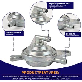 Trkimal Motorcycle 3-Way Vacuum Fuel Pump Petrol Tap Replacement for GY6 50cc 125cc 150cc 139QMB 152QMI 157QMJ Roketa SUNL Taotao Chinese Scooter ATV Motorcycle