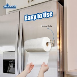EHOMEA2Z Magnetic Paper Towel Holder Stainless Steel Heavy Duty Steel Refrigerator Kitchen Fridge Bar Grill BBQ RV (Stainless Steel, 1)