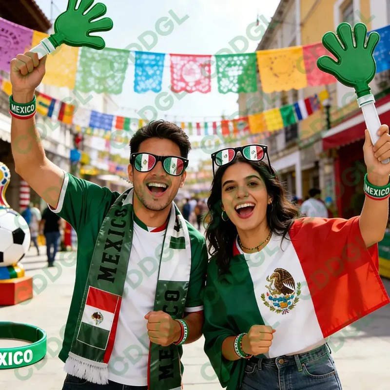 Kit Fiesta Mundial México 2026: Bandera, Bufanda, Gafas, Pintura y