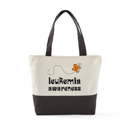 CafePress Leukemia Awareness Orange Butterfly Zipper Tote Ba Canvas Tote Top Zipper Closure