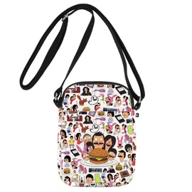 MYSOMY Burgers Show Crossbody Bag Bob Belcher & Linda & Tina & Gene & Louise Gifts Bob's Family Shoulder Bag, Burgers Uk