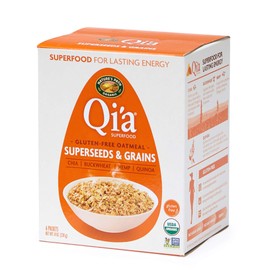 Qi'a Superfood Organic Gluten Free Superseeds and Grains Instant Oatmeal, 36 Packets, Non-GMO, 35g Whole Grains, 6g Plant Based Protein, with Omega-3 Rich Chia Seeds, by Nature's Path, 8 Ounce (Pack of 6)