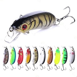 CENPEK 10pcs Luya Bait 5cm/7g Micro-submersible Hard Bait Blood Tank Hook Artificial Bait Bionic Fake Bait