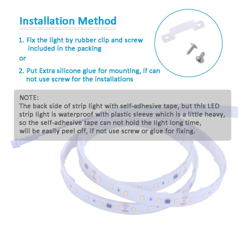 120V Dimmable LED Strip Light 5000K Day White, Rope Dimming