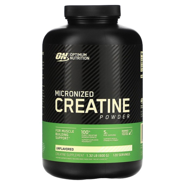 Optimum Nutrition Micronized Creatine Powder, Unflavored, 1.32 lb (600 g)