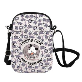 Opossum Lover Gift Opossum Inspire Crossbody Bag Opossum Mom Gift Opossum Whisperer Messneger Bag (Scream later CB)