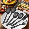 Herogo 46-Piece Matte Black Silverware Set with Serving Utensils, Stainless