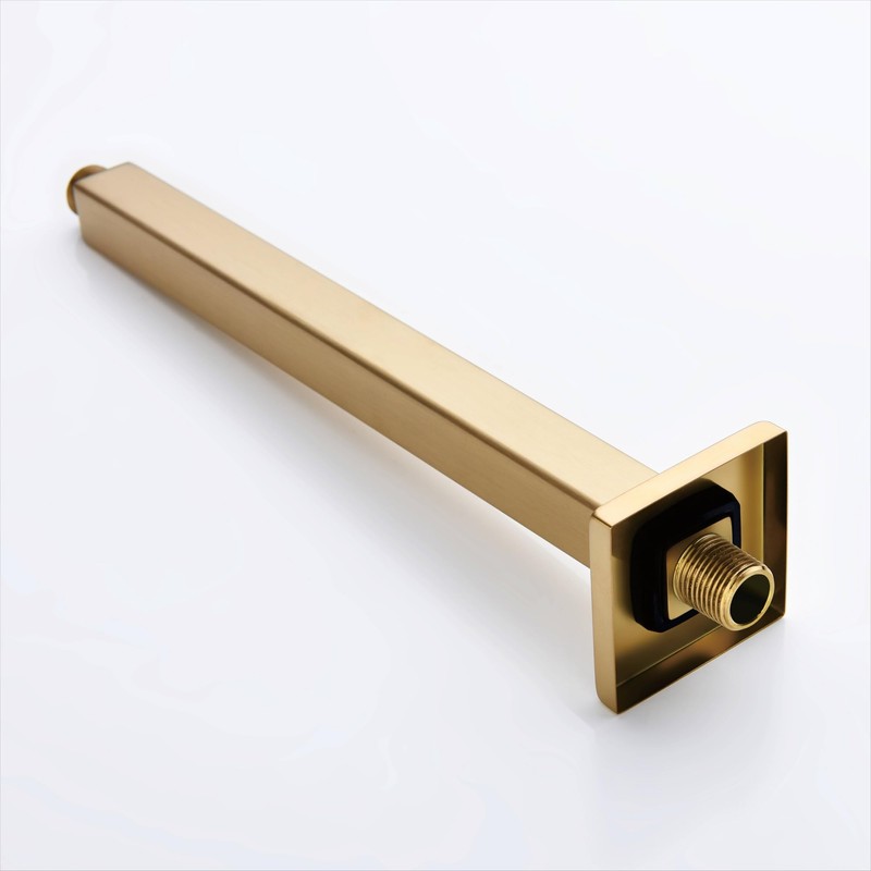12 Inches Square Ceiling Mount Shower Arm and Flange, Champagne