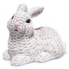 Hodao 2PCS Easter Day Bunny Decoration Handcrafted Polyresin Woven Shape