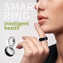 R8 Smart Ring Smart Ring Multi-Sport Mode Recording Health Tracker, Fitness Sleep Heart Rate  Smart Ring, Waterproof IP68 Long Battery life Fitness Tracker Rings with Carry Case APP for iOS & Android for Men and Women