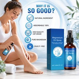 2Pcs Magnesium Spray, Pure Magnesium Oil Spray for Feet, Magnesium Oil Body Care Natural Formula, Easy to Absorb and Soothe, Easy to Absorb and Use