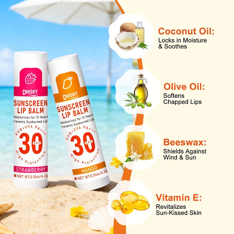 SPF 30 Sunscreen Lip Balm 40 Pack, Clear No White