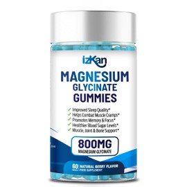 Magnesium Glycinate 1600mg with Calcium, Potassium, Vitamin D & CoQ10 – High Absorption Magnesium Supplement for Sleep, Muscle, Nerve & Mood Support – 60 Gummies (1)