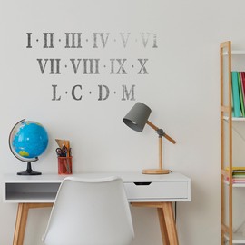 NAKLEO Painting Stencils Set - 12 Pieces - Roman Numerals & Signs - 7 cm - Reusable Plastic Stencil - Numbers