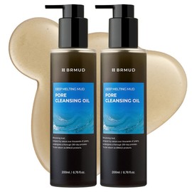 BR Mud Deep Melting Mud Pore Hypoallergenic Acne Cleansing Oil Eyelash Extension, 2 Pieces, 200g / 비알머드 딥 멜팅 머드 포어 저자극 여드름성 클렌징오일 속눈썹 연장, 2개, 200g