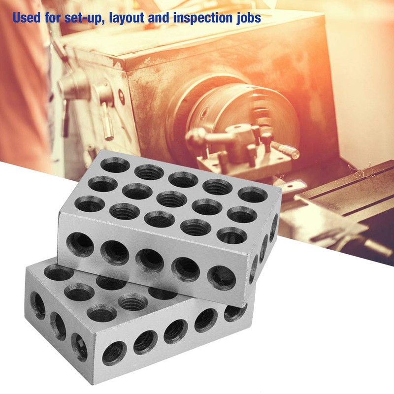 Vikye 2Pcs 23 Holes Clamping Block, 25x50x75mm Blocks Milling Parallel