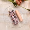 Leopard Print Lipstick Keychain Holder for Women Lip Gloss Case
