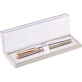 Pentel Australia K600PG-PBOX Gifts Sterling K600 Steel Barrel Gold Trim 0.7mm Black Ink Pen with Pearl White Gift Box