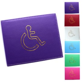 Glamified , glam Soft Leather Disabled Badge Holder Wallet Disability Parking Badge Cover Holder by Glamified Disabled Blue Badge Display Holder (Purple)