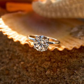 Mejewri Moissanite Engagement Rings 925 Sterling Silver Rings Promise Wedding Rings for Women 1ct M1/2