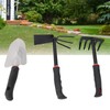 3PCS Garden Tool Set Iron Stainless Steel Five Teeth Rake