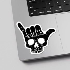 FALIMITLESS - Calcomanías divertidas de calavera Shaka con esqueleto, 3 unidades, calcomanías de vinilo impermeables para cuaderno, vaso, portátil y botella de agua