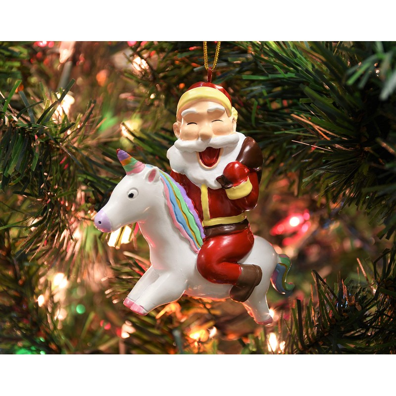 Ornamento de Navidad con diseño de unicornio