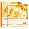 Kojic Acid Turmeric Collagen Mask, Overnight Face Mask for Glass Glow Skin-Elasticity, Soothing & Hydrating, Firming and Moisturizing, Anti Aging and Rejuvinating, Even Skin Tone, 4pcs