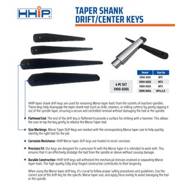 HHIP 3900-0265 4-Piece Drift/Center Key Set (Mt 1-2-3- and 4/5/6)