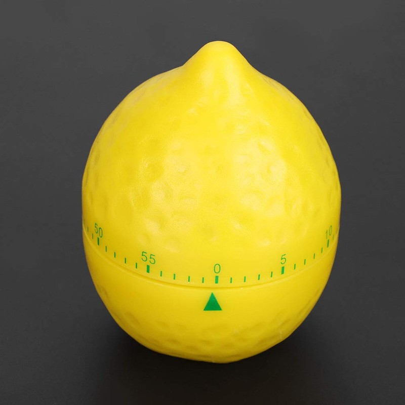 Fruit Mechanical Kitchen Timer, Lemon Shape 360 Degree Rotating Cooking