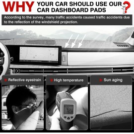 Custom For Hyundai Santa Fe 2024-2025 Non-Slip Dash Cover Mat Dashboard Carpet