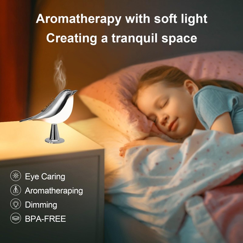 RUIOMII Bird Lamp,Dimmable Desk Lamp with 3 Color Temperature and
