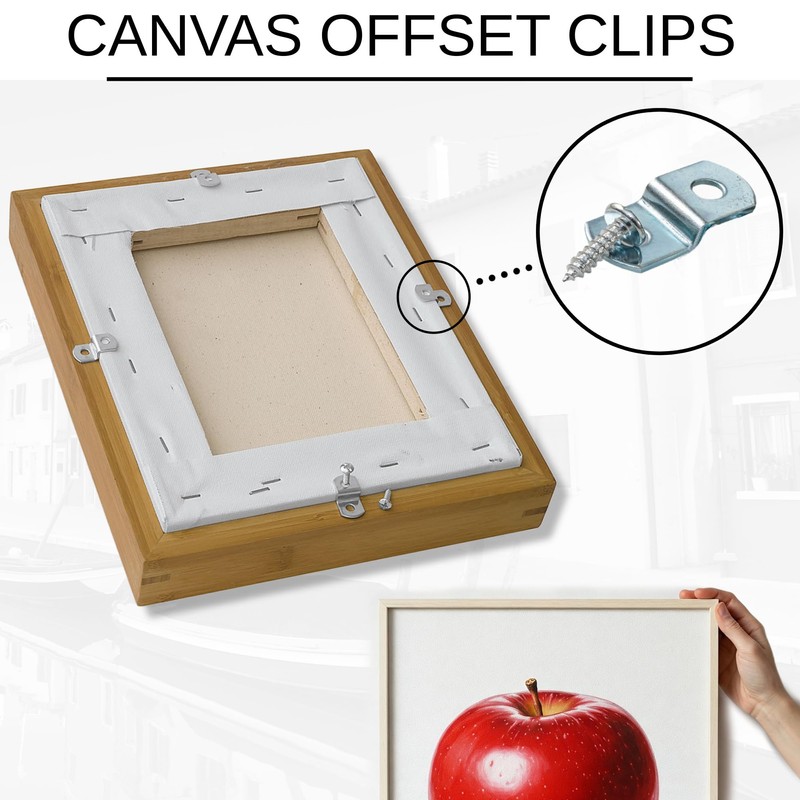 Canvas Clips 8-Pk: (3/8" Offset) or Choose Your Length; Mirror