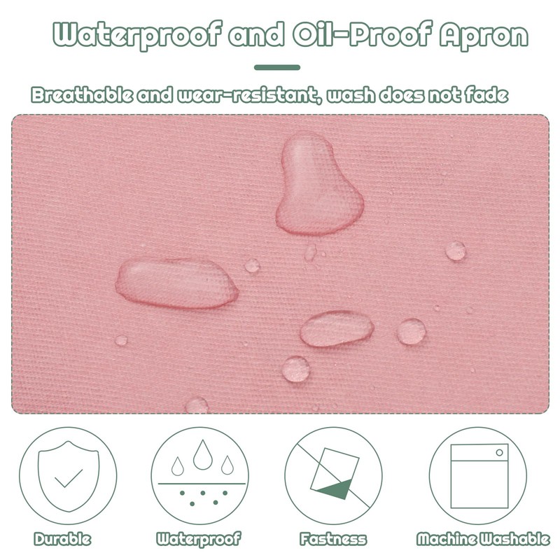 Candcamp 3 Pack Aprons for Women, Large Size Rose Adjustable