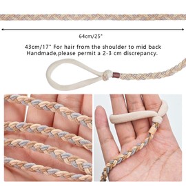 4 Pcs 25" Spiral Braided Hair Ties for Sports,No Damage,Riptie Hair Bands for Gym, Yoga,Beach Activities,Non-Slip Elastic Ponytail Holders for Women Girls,(Mix Color) (64)