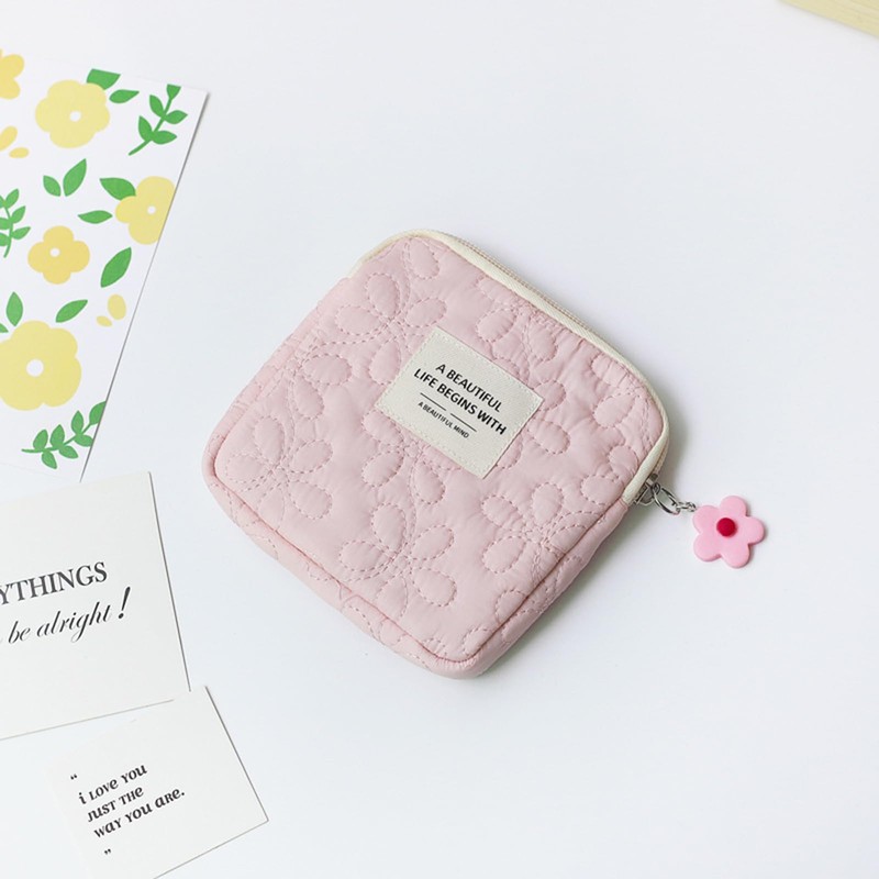 サニタリーポーチ 小さめ かわいい 生理用品 収納 ナプキン ポーチ サニタリーケース（ピンク）