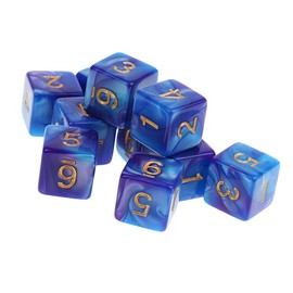 Yourandoll Pack of 10 Polyhedral Dice D6 Dice Game Dice for DND RPG Table Games (Blue Purple)