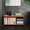 MoNiBloom Bamboo Bookcase with Flip Doors Free Standing Book Shelf