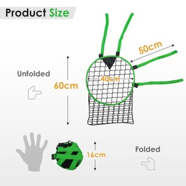 ORIENTOOLS 2 Pack Foldable Football Goal Target Training Equipment, Target Goal Set of 2, Target Net for Improving Shooting, Top Bins Target, Top Corner, Easy to Attach and Carry,Fold up to 15 cm