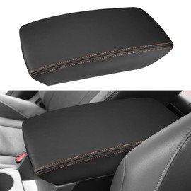 INTGET for 2024 2025 Subaru Crosstrek/Impreza Accessories Center Console Armrest Cover Leather Car Crosstrek Arm Rest Box Lid Middle Console Seat Cover Protector (Orange Stitches, 2024+)