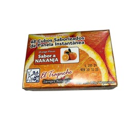 PANELA en cubos Instantánea saborizada 48 cubos peso neto 320g para tomar en forma de TE, importada de Colombia (NARANJA)